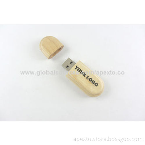 Maple Wooden USB Flash Drive in White Color with 512MB to 16GB Memory Capacity Range